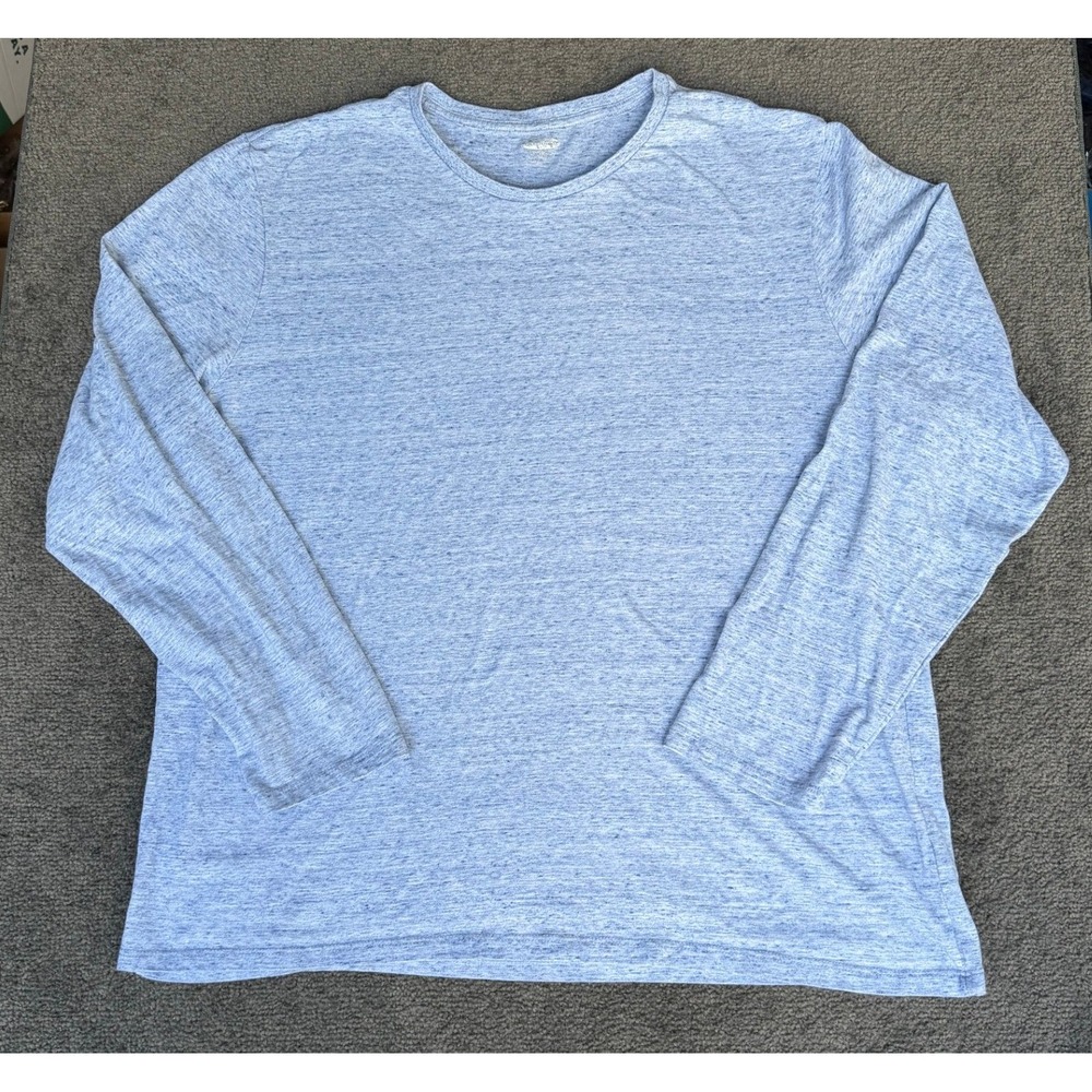 Old Navy Mens XXL Soft Washed Long Sleeve Crewneck Tee Light Blue Heathered
